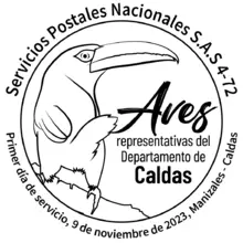 Matasellos Aves representativas del Departamento de Caldas