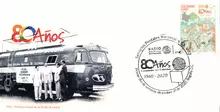 Sobre de primer d&iacute;a Radio Nacional de Colombia 80 a&ntilde;os