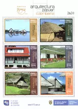 Hoja de 6 estampillas Am&eacute;rica UPAEP 2020 Arquitectura