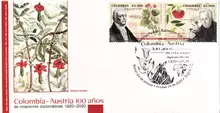 Sobre de primer d&iacute;a Colombia-Austria 100 a&ntilde;os relaciones diplom&aacute;ticas