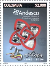 Estampilla Andesco 25 a&ntilde;os 1995-2020