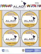 Hoja de 4 estampillas ALADI