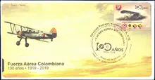 Sobre de primer d&iacute;a Fuerza A&eacute;rea Colombiana 100 a&ntilde;os