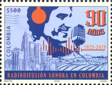 Estampilla Radiodifusión Sonora en Colombia 90 años