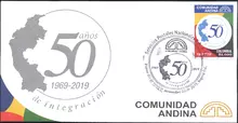 Sobre de primer día Comunidad Andina - CAN 50 años