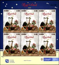 Hoja de 6 estampillas Navidad 2019