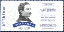 Estampilla Julio Fl&oacute;rez sesquicentenario de su natalicio