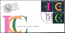 Sobre de primer d&iacute;a Instituto Caro y Cuervo 75 a&ntilde;os