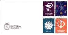 Sobre de primer d&iacute;a #3 Sesquicentenario Universidad Nacional de Colombia