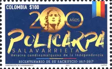 Estampilla Policarpa Salavarrieta Bicentenario de su Sacrificio 1817-2017