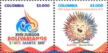 Estampillas XVIII Juegos Bolivarianos Santa Marta 2017
