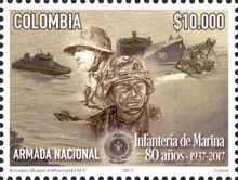 Estampilla Infanter&iacute;a de Marina 80 a&ntilde;os
