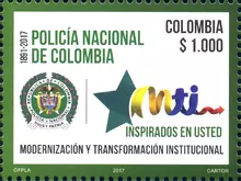 Estampilla Policía Nacional de Colombia 126 años