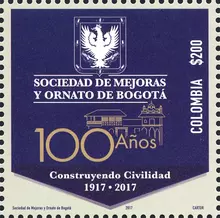 Estampilla Sociedad de Mejoras y Ornato de Bogotá 100 años