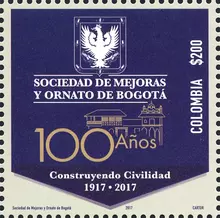 Estampilla Sociedad de Mejoras y Ornato de Bogot&aacute; 100 a&ntilde;os