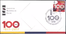Sobre de primer d&iacute;a Instituto Nacional de Salud 100 a&ntilde;os