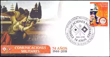 Sobre de primer d&iacute;a Comunicaciones Militares 74 a&ntilde;os