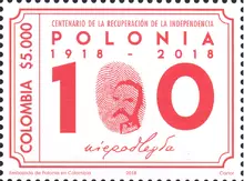 Estampilla Centenario Recuperaci&oacute;n Independencia de Polonia