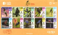 Hoja de 10 estampillas Risaralda Bird Festival 2024