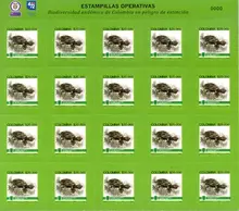 Hoja de 20 estampillas operativas "Biodiversidad en peligro de extinción" $20.000 COP