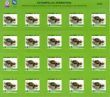 Hoja de 20 estampillas operativas "Biodiversidad en peligro de extinci&oacute;n" $20.000 COP