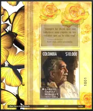 Hoja filatélica Gabriel García Márquez 