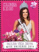Estampilla Miss Universo 2014 Paulina Vega