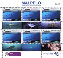 Hoja de 6 estampillas Malpelo