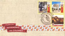 Sobre de primer d&iacute;a #1 Red Tur&iacute;stica de Pueblos Patrimonio de Colombia