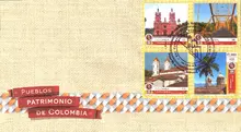 Sobre de primer d&iacute;a #5 Red Tur&iacute;stica de Pueblos Patrimonio de Colombia