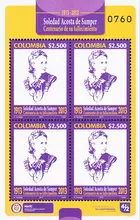 Hoja de estampillas Soledad Acosta De Samper