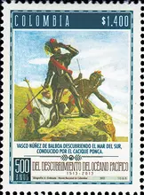 Estampilla 500 a&ntilde;os descubrimiento del Oc&eacute;ano Pac&iacute;fico