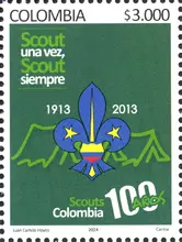 Estampilla Scouts de Colombia 100 a&ntilde;os