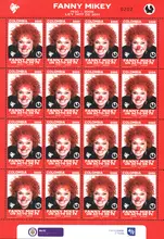 Hoja de estampillas emisi&oacute;n filat&eacute;lica Fanny Mikey