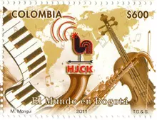 Estampilla Emisora HJCK El Mundo en Bogotá