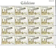 Hoja de estampillas Peri&oacute;dico El Catolicismo