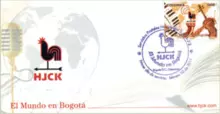 Sobre de primer d&iacute;a emisora HJCK El Mundo en Bogot&aacute;