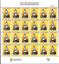 Hoja de estampillas 2011 A&ntilde;o Internacional de la Afrodescendencia