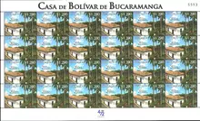 Hoja de estampillas Casa de Bol&iacute;var de Bucaramanga