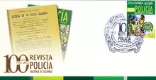 Sobre de primer d&iacute;a Revista Polic&iacute;a Nacional de Colombia 100 a&ntilde;os
