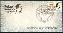 Sobre de primer d&iacute;a Rafael Pombo centenario de su fallecimiento
