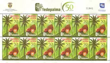Hoja de estampillas FEDEPALMA 50 a&ntilde;os