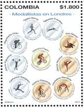 Estampilla Medallistas colombianos en Londres
