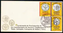 Sobre de primer d&iacute;a #2 Bicentenario Proclamaci&oacute;n Constituciones de...