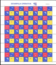 Hoja de estampillas operativas 4-72 $400 pesos