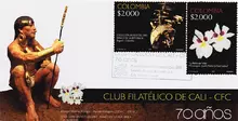Sobre de primer d&iacute;a Club Filat&eacute;lico de Cali 70 a&ntilde;os