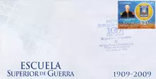 Sobre de primer d&iacute;a Escuela Superior de Guerra 100 a&ntilde;os