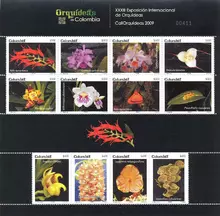 Hoja de estampillas Orqu&iacute;deas de Colombia
