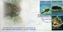 Sobre de primer d&iacute;a #2 500 a&ntilde;os descubrimiento Archipi&eacute;lago de San Andr&eacute;s