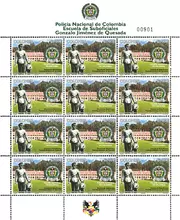 Hoja de estampillas Escuela de Suboficiales Gonzalo Jim&eacute;nez de Quesada